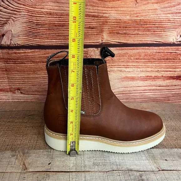 Mens LEATHER Light Weight Ankle Half CHELSEA  Work Boot Round Toe BOTIN TRABAJO - Picture 8 of 8